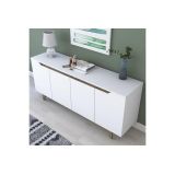 Buffet con 4 Puertas y Patas de Madera Resistente