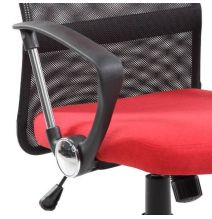 Silla de Oficina Ergonómica con Respaldo Alto en Símil Piel Negra y Roja, Regulable- Medidas 59x60x110-120 cm
