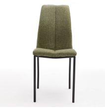 Juego de 4 Sillas con Estructura de Madera Tapizadas en Tela Verde Repelente al Agua y Patas Metálicas -Medidas 43x56x95 cm