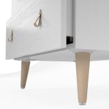 Cómoda con 5 Cajones, para Dormitorio, Acabado en Color Blanco, 80x120x48 cm